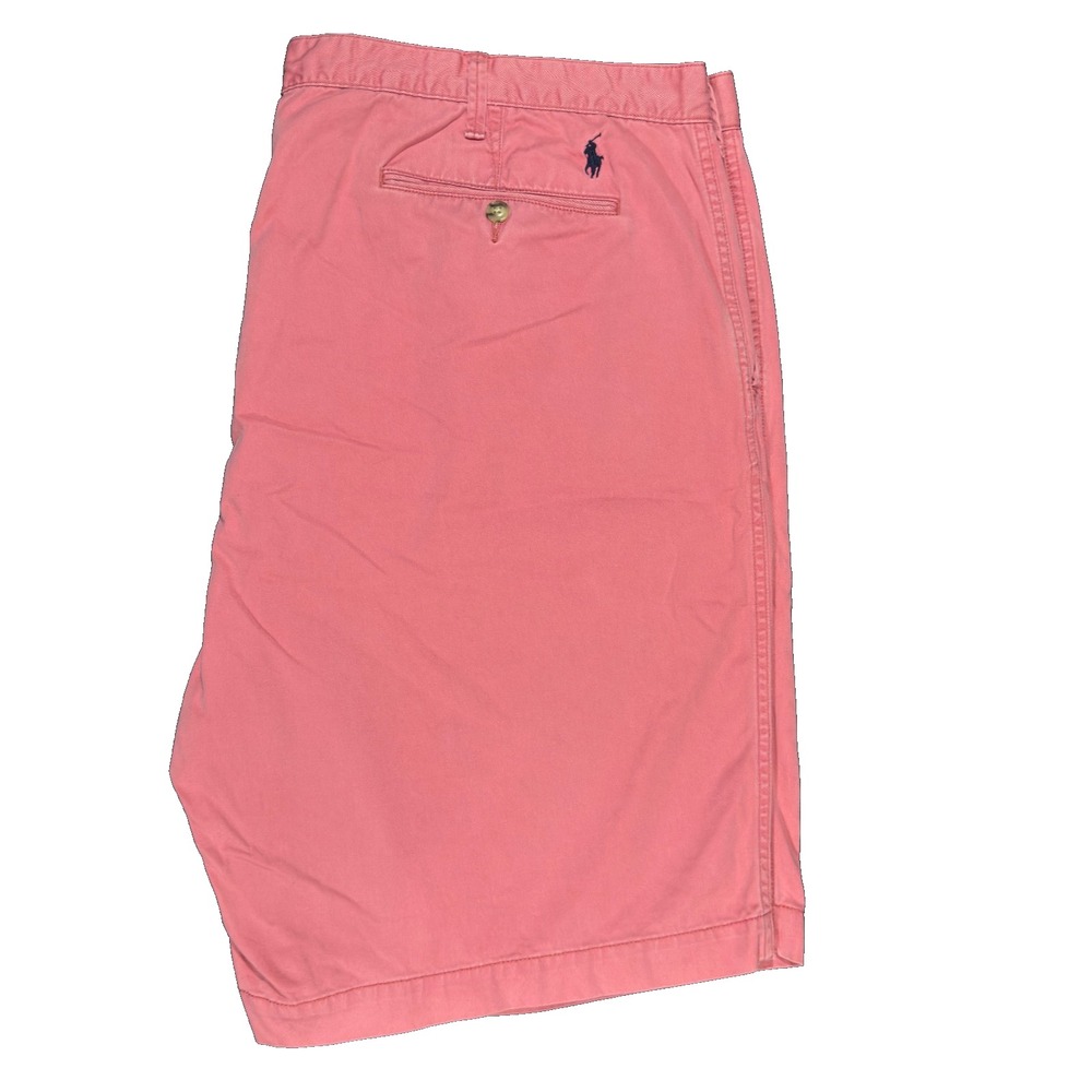 Polo‎ Ralph Lauren Men's 48B Big Salmon Red Chino Shorts Flat Front Golf Preppy